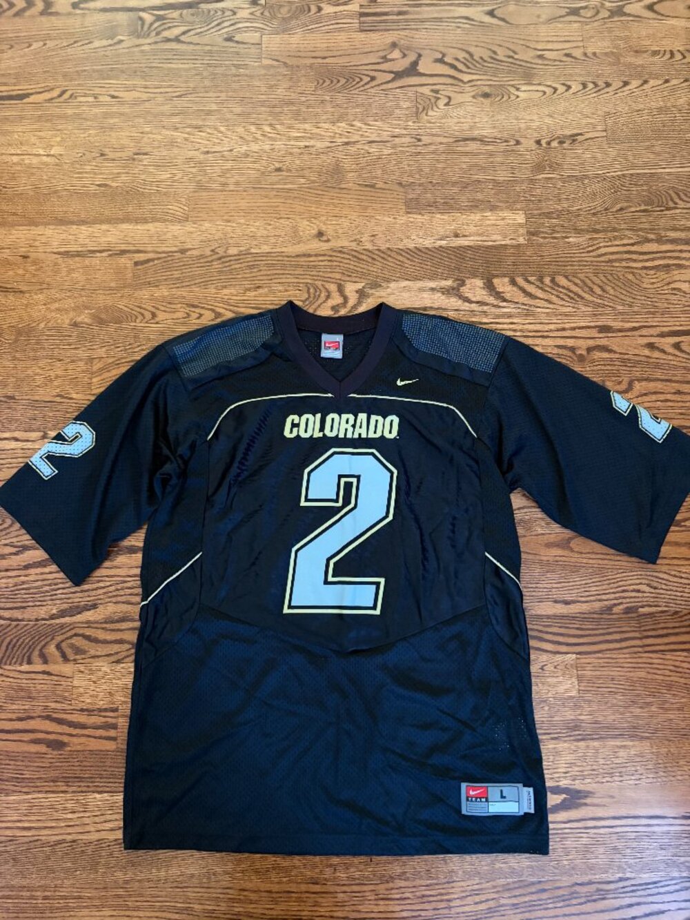 Vintage Colorado Buffaloes #2 Nike NCAA Football Black Jersey Mens Sz Large Y2K